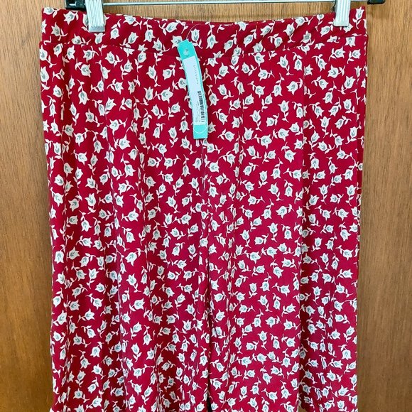 BNWT Gilli Morgen Floral Midi Skirt Burgundy Size M Petite Stitch Fix - Picture 2 of 4